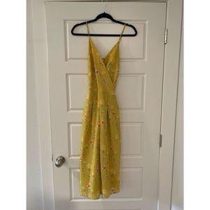 Mustard Cross-back Floral Playsuit
